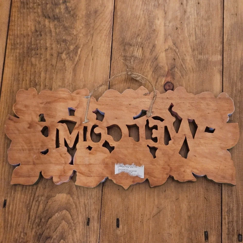 VTG Floral Wooden Welcome‎ Wall Hanging Sign Butterfly Cottagecore Spring Decor